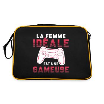 La femme idéale est une gameuse cadeau geek humour - Sac Retro - noir/or - Dos