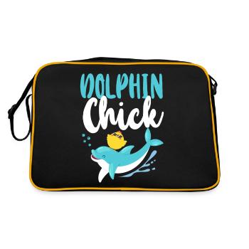 Dolphin Chicken Dolphin Chick - Retro Tasche - Schwarz/Gold - Hinten