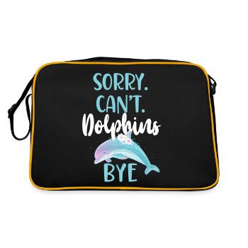 Dolphin Sorry. Cant. Dolphins. - Retro Tasche - Schwarz/Gold - Hinten