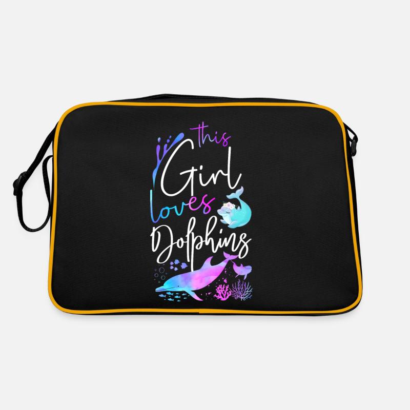 Dolphin This Girl Loves Dolphins Retro Bag