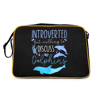 Dolphin Introverted But Willing To - Retro Bag - black/gold - Back