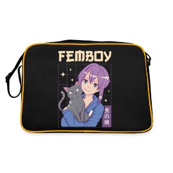 Femboy Travestissement Travesti MTF Anime - Sac Retro - noir/or - Dos