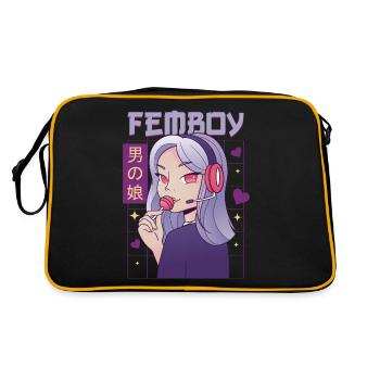 Femboy Travestissement Travesti MTF Anime - Sac Retro - noir/or - Dos