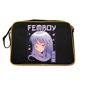 Femboy Travestissement Travesti MTF Anime - Sac Retro - noir/or - Dos