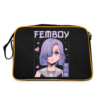 Femboy Travestissement Travesti MTF Anime - Sac Retro - noir/or - Dos