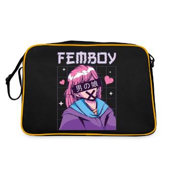 Femboy Travestissement Travesti MTF Anime - Sac Retro - noir/or - Dos