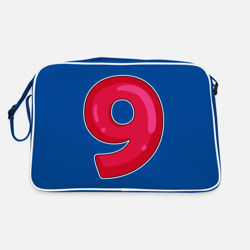 NINE - 9 - Digit red Retro Bag
