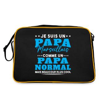 Papa Marseillais Humour Cadeau De Noël - Sac Retro - noir/or - Dos