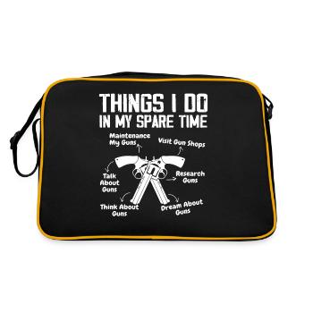 Things I Do In My Spare Time Funny Gun Lover Gun - Sac Retro - noir/or - Dos