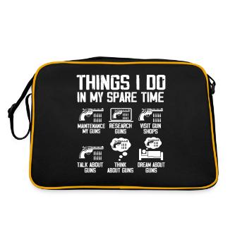 Things I Do In My Spare Time Funny Gun Lover Gun - Sac Retro - noir/or - Dos