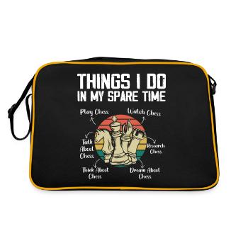 Things I Do In My Spare Time Funny Chess Player - Sac Retro - noir/or - Dos