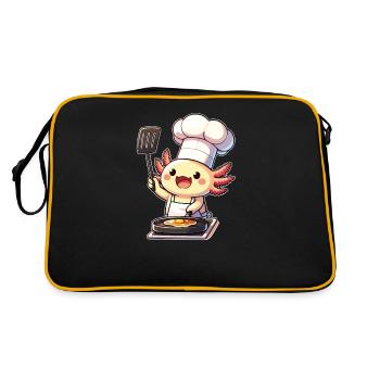 Breakfast Fry Axolotl Cook - Retro Bag - black/gold - Back