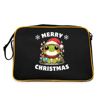 Père Noël chapeau Noël guirlandes lumineuses grenouille - Sac Retro - noir/or - Dos