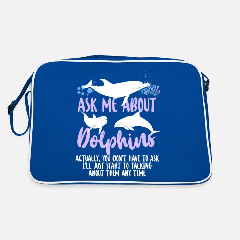 Dolphin Ask Me About Dolphins Retro Tasche
