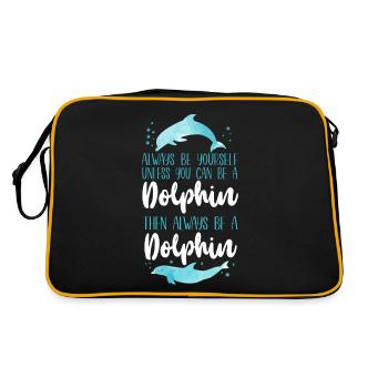 Dolphin Always Be Yourself Unless - Retro Tasche - Schwarz/Gold - Hinten