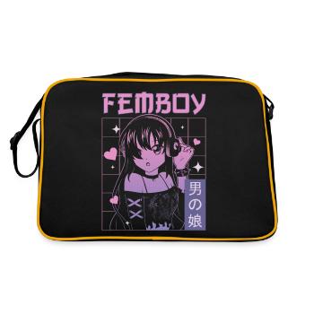Femboy Travestissement Travesti MTF Anime - Sac Retro - noir/or - Dos