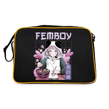 Femboy Travestissement Travesti MTF Anime - Sac Retro - noir/or - Dos