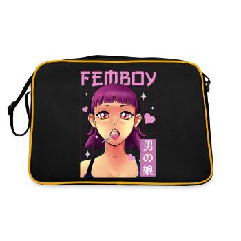 Femboy Travestissement Travesti MTF Anime - Sac Retro - noir/or - Dos