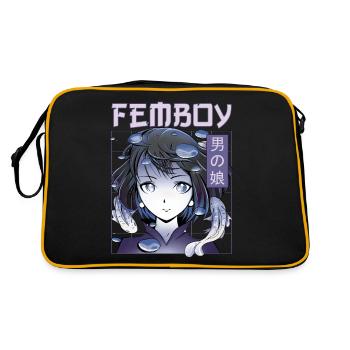 Femboy Travestissement Travesti MTF Anime - Sac Retro - noir/or - Dos