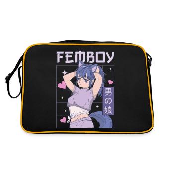 Femboy Travestissement Travesti MTF Anime - Sac Retro - noir/or - Dos