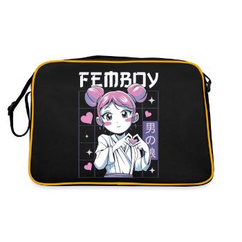 Femboy Travestissement Travesti MTF Anime - Sac Retro - noir/or - Dos