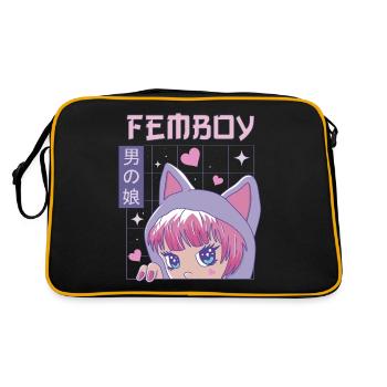 Femboy Travestissement Travesti MTF Anime - Sac Retro - noir/or - Dos