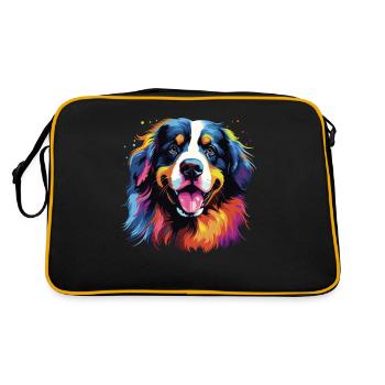 Aquarelle coloré Bouvier bernois - Sac Retro - noir/or - Dos