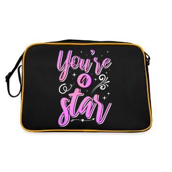 Soyez vous-même ! Confiance en soi, pensée positive, motivation - Sac Retro - noir/or - Dos
