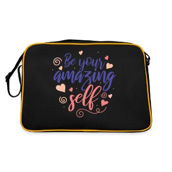 Soyez vous-même ! Confiance en soi, pensée positive, motivation - Sac Retro - noir/or - Dos