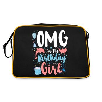 Dolphin Birthday Omg I'm The - Retro Bag - black/gold - Back