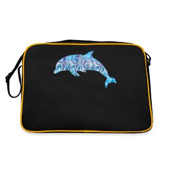 Dolphin - Retro Tasche - Schwarz/Gold - Hinten