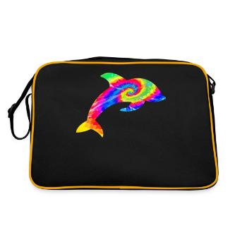 Dauphin Tie Dye - Sac Retro - noir/or - Dos