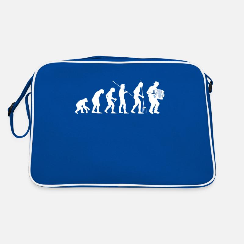 Akkordeon-Musiker Ziehharmonika-Spieler Evolution Retro Tasche
