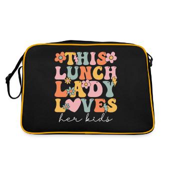 Groovy Cafeteria-Arbeiter - Retro Tasche - Schwarz/Gold - Hinten