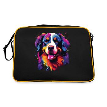 Aquarelle coloré Bouvier bernois - Sac Retro - noir/or - Dos