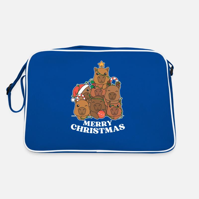 Frohe Weihnachten Capybara Heiligabend Retro Tasche