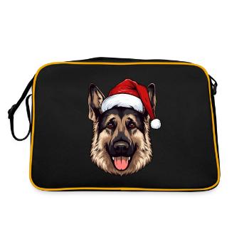 German Shepherd Dog Head Christmas Christmas - Retro Bag - black/gold - Back