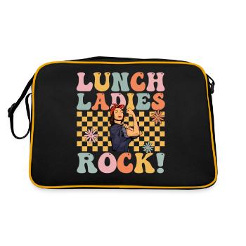 Groovy Cafeteria Worker Lunch Lady - Retro Tasche - Schwarz/Gold - Hinten