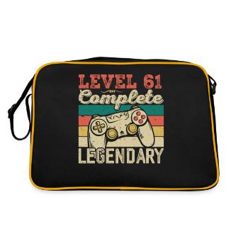 Level 61 Complete, 61 Birthday Gift - Retro Bag - black/gold - Back