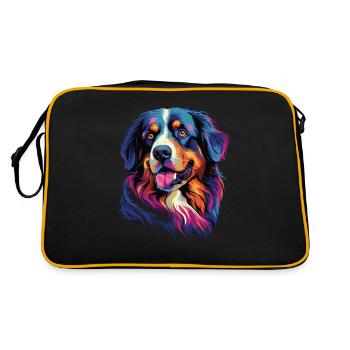 Aquarelle coloré Bouvier bernois - Sac Retro - noir/or - Dos