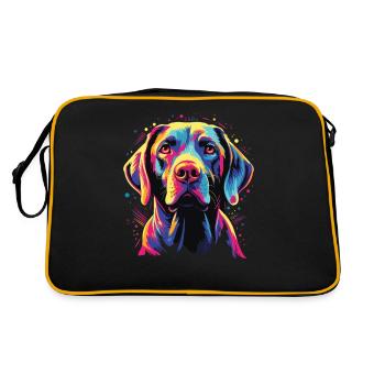 Watercolor Colorful Pointer - Retro Bag - black/gold - Back