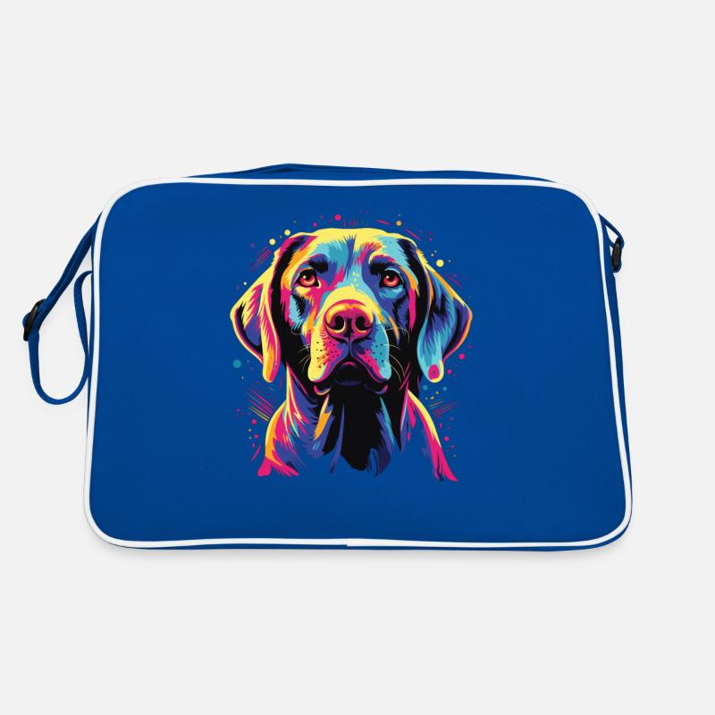 Wasserfarben Farbenfroher Pointer Retro Tasche