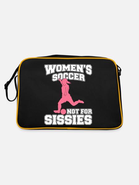 Frauenfußball, Fußball Frauen Soccer Damenfußball - Retro Tasche - Schwarz/Gold - Hinten