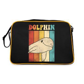 Dolphin Retro Vintage Dolphin - Retro Tasche - Schwarz/Gold - Hinten