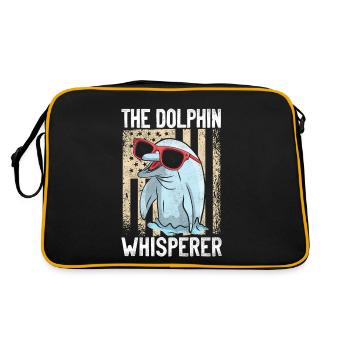 Dolphin American Flag The Dolphin - Retro Tasche - Schwarz/Gold - Hinten
