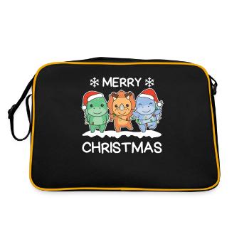 Joyeux Noël Dinosaures Réveillon De Noël Dinos - Sac Retro - noir/or - Dos