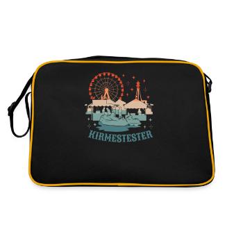 Kirmestester Jahrmarkt Volksfest Rummelplatz - Retro Tasche - Schwarz/Gold - Hinten