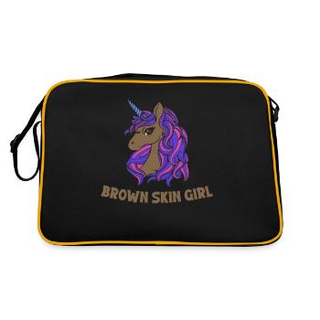 Melanin Schwarze Geschichte - Retro Tasche - Schwarz/Gold - Hinten
