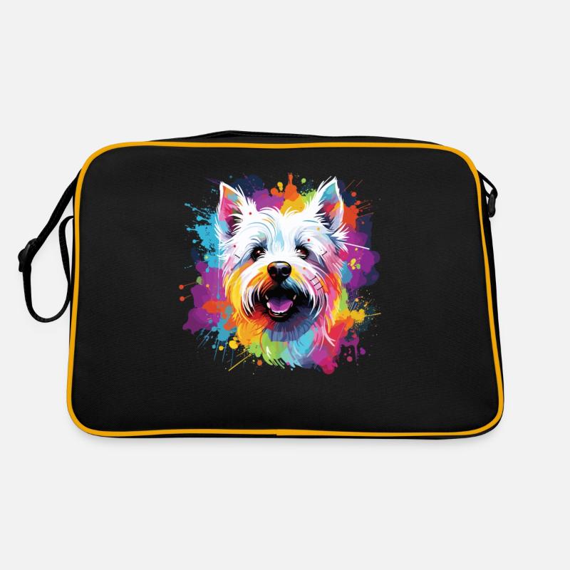 Aquarelle Colorée West Highland Blanc Sac Retro