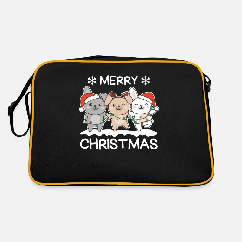 Joyeux Noël lapin réveillon de Noël lapins Sac Retro